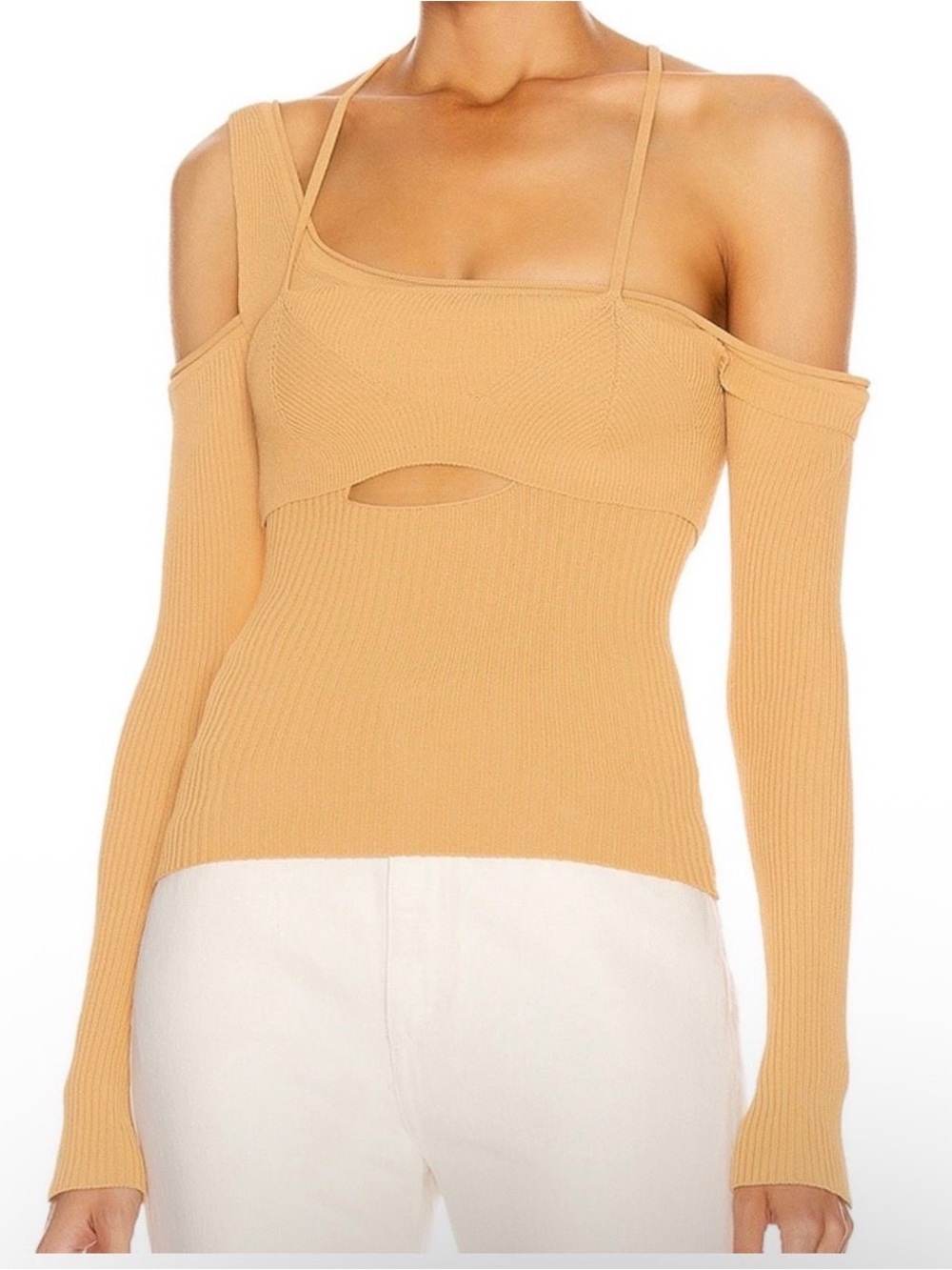 Jacquemus La Mailles Figuerolles top in tan size 38